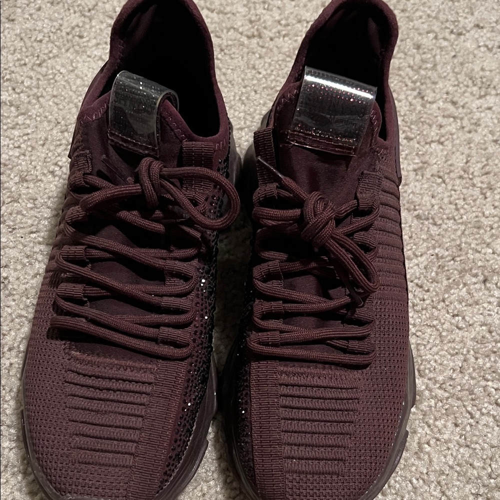 Steve Madden Burgundy Sparkle Sneakers
